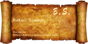 Bakai Simeon névjegykártya